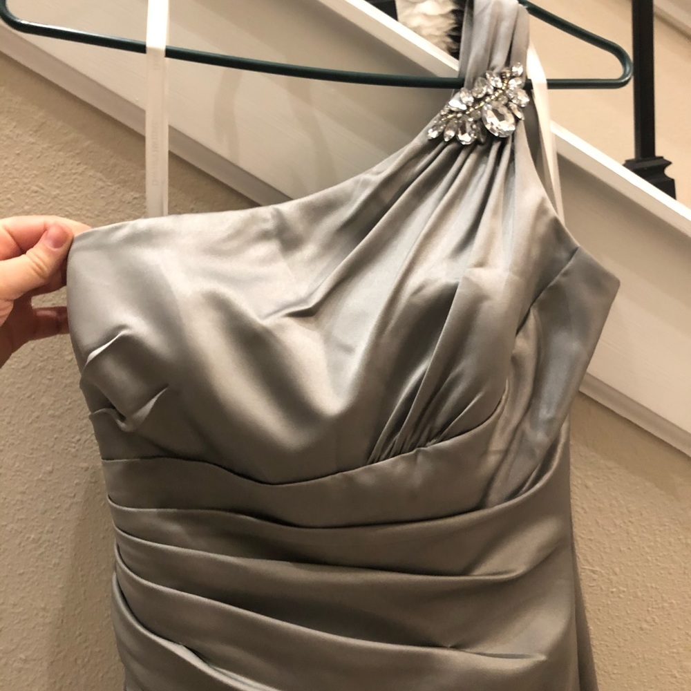 Silver bridesmaids dress